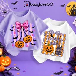 Áo Halloween cho bé gái BabyloveGO áo thun trang phục hóa trang mùa lễ hội chất thun cotton co giãn, thoáng mát 6