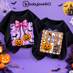 Áo Halloween cho bé gái BabyloveGO áo thun trang phục hóa trang mùa lễ hội chất thun cotton co giãn, thoáng mát 7