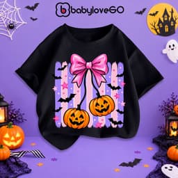 Áo Halloween cho bé gái BabyloveGO áo thun trang phục hóa trang mùa lễ hội chất thun cotton co giãn, thoáng mát 8