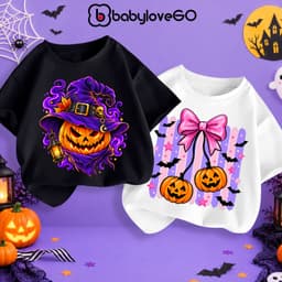 Áo thun Halloween bé gái BabyloveGO BST trang phục hóa trang cho bé 1-12 tuổi 5