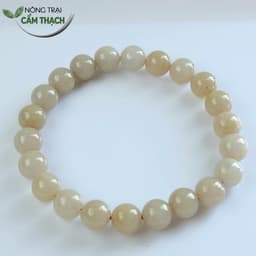 [Nông Trại Cẩm Thạch] Chuỗi Tay Ngọc Cẩm Thạch Phỉ Thúy Tự Nhiên Type A Màu Hoàng Trà, Hạt 7.8mm 1