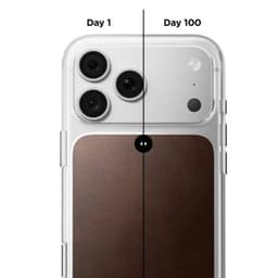 [Có iP18] Ốp Da NOMAD Clear Leather Horween Da Cao Cấp Trong Suốt Chống Sốc 2,4Mét  – Chính Hãng cho iP 18 | 17 Pro Max 3