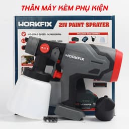 Máy phun sơn pin WORKFIX WF-SPS800ML, 2 Kiểu phun, Bình 800ml - 650ml/phút - Chân Pin Phổ Thông 8
