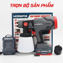 Máy phun sơn pin WORKFIX WF-SPS800ML, 2 Kiểu phun, Bình 800ml - 650ml/phút - Chân Pin Phổ Thông 7