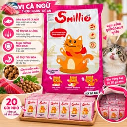 1kg [1 gói-5gói] Thức Ăn Hạt Smillie - Smile Cho Mèo Trưởng Thành Vị Cá Hồi, vị Cá Ngừ 5