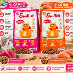 1kg [1 gói-5gói] Thức Ăn Hạt Smillie - Smile Cho Mèo Trưởng Thành Vị Cá Hồi, vị Cá Ngừ 3