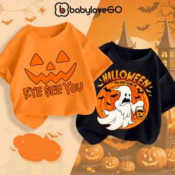 Áo Happy Halloween cho bé BabyloveGO áo thun trang phục hóa trang mùa lễ hội chất thun cotton co giãn, thoáng mát 2