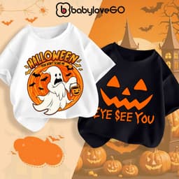 Áo Happy Halloween cho bé BabyloveGO áo thun trang phục hóa trang mùa lễ hội chất thun cotton co giãn, thoáng mát 5