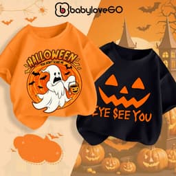 Áo Happy Halloween cho bé BabyloveGO áo thun trang phục hóa trang mùa lễ hội chất thun cotton co giãn, thoáng mát 1