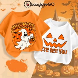 Áo Happy Halloween cho bé BabyloveGO áo thun trang phục hóa trang mùa lễ hội chất thun cotton co giãn, thoáng mát 4