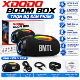 Loa Bluetooth XDODO Boom Box 100W Bass Siêu Trầm, Pin 5400mAh, Chống Nước IPX6, Ghép Đôi TWS, Bảo Hành 12 Tháng 2