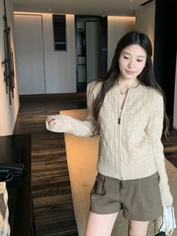 𝑾𝑮𝑾𝑬 𝑺𝒕𝒖𝒅𝒊𝒐 𝒙 𝑬𝑵𝑬𝑵 Áo Len Cardigan Nữ Vặn Thừng Nổi Thêu Ngựa Basic Phong Cách Hàn Quốc 11581 10