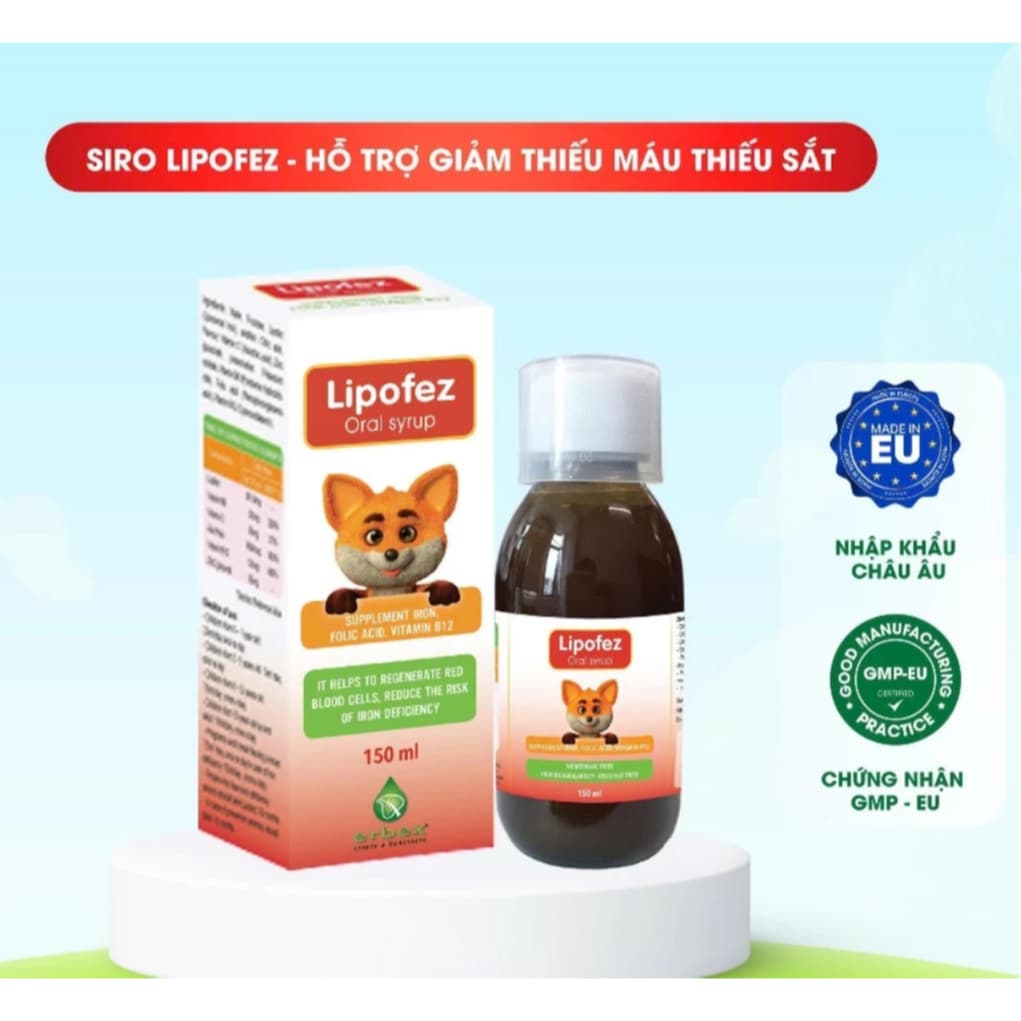 Lipofez hộp 150 ml.Sắt Cho Bé, Không Tanh, Dễ Uống, Hấp Thu Tối Ưu - > BUN BUN SHOP 20