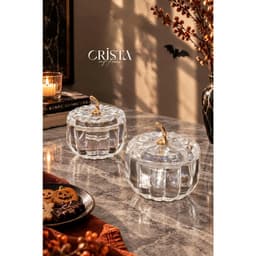 BỘ 2 HŨ THỦY TINH QUẢ BÍ NGÔ 14CM CRISTA HOME, HŨ ĐỰNG BÁNH KẸO - MÃ 60305 4