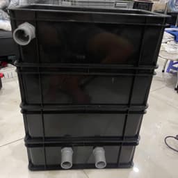 Bộ lọc baki | Màu Đen | Tràn trên cho hồ cá dưới 1500 lít | Kích Thước 46x27x16 | Ống in mặt trước phi 34 4