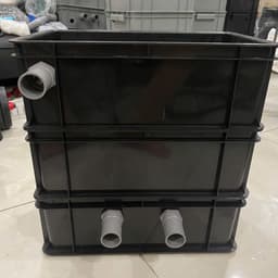 Bộ lọc baki | Màu Đen | Tràn trên cho hồ cá dưới 1500 lít | Kích Thước 46x27x16 | Ống in mặt trước phi 34 1
