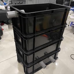Bộ lọc baki | Màu Đen | Tràn trên cho hồ cá dưới 1500 lít | Kích Thước 46x27x16 | Ống in mặt hông phi 34 4