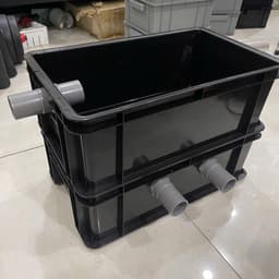 Bộ lọc baki | Màu Đen | Tràn trên cho hồ cá dưới 1500 lít | Kích Thước 46x27x16 | Ống in mặt hông phi 34 5