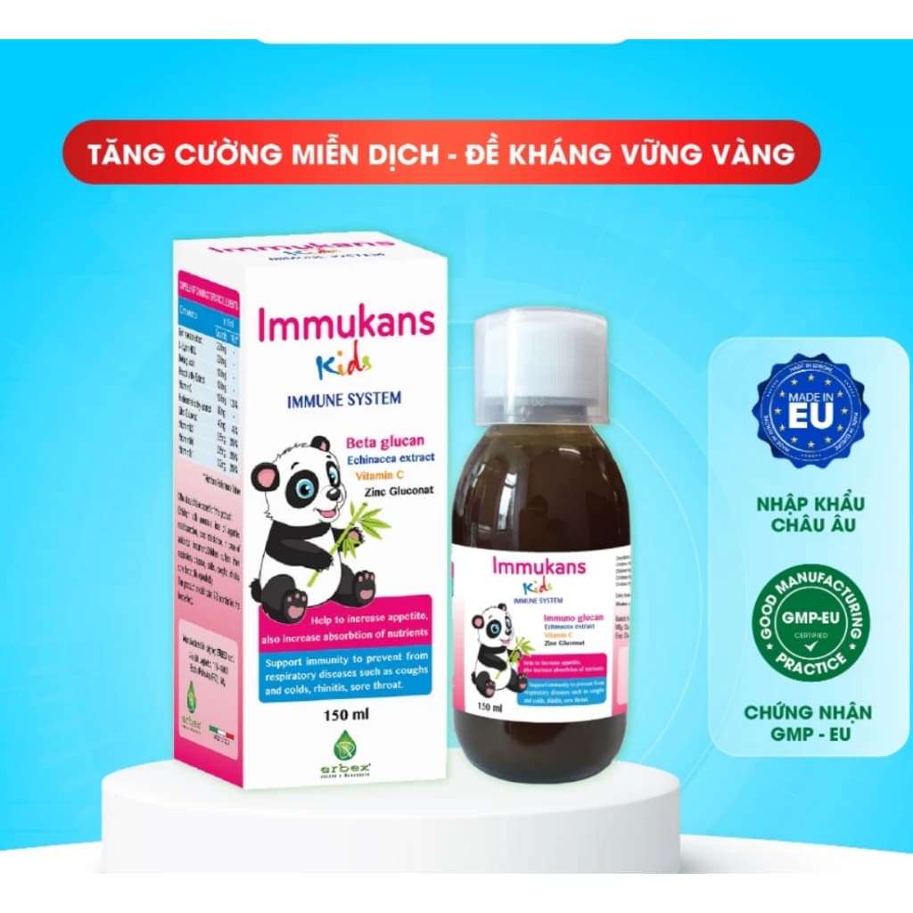 IMMUKANS Kids hộp 150ml.Siro Tăng Đề Kháng Cho Bé,Hỗ Trợ Ăn Ngon, Hô Hấp Khỏe,> BUN BUN SHOP 20