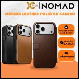 [Có iP18] Ốp NOMAD Modern Leather Folio Da CAMINO Cao Cấp Đựng Thẻ Sạc Từ Tính – Chính Hãng cho iP 18 | 17 Pro Max 1