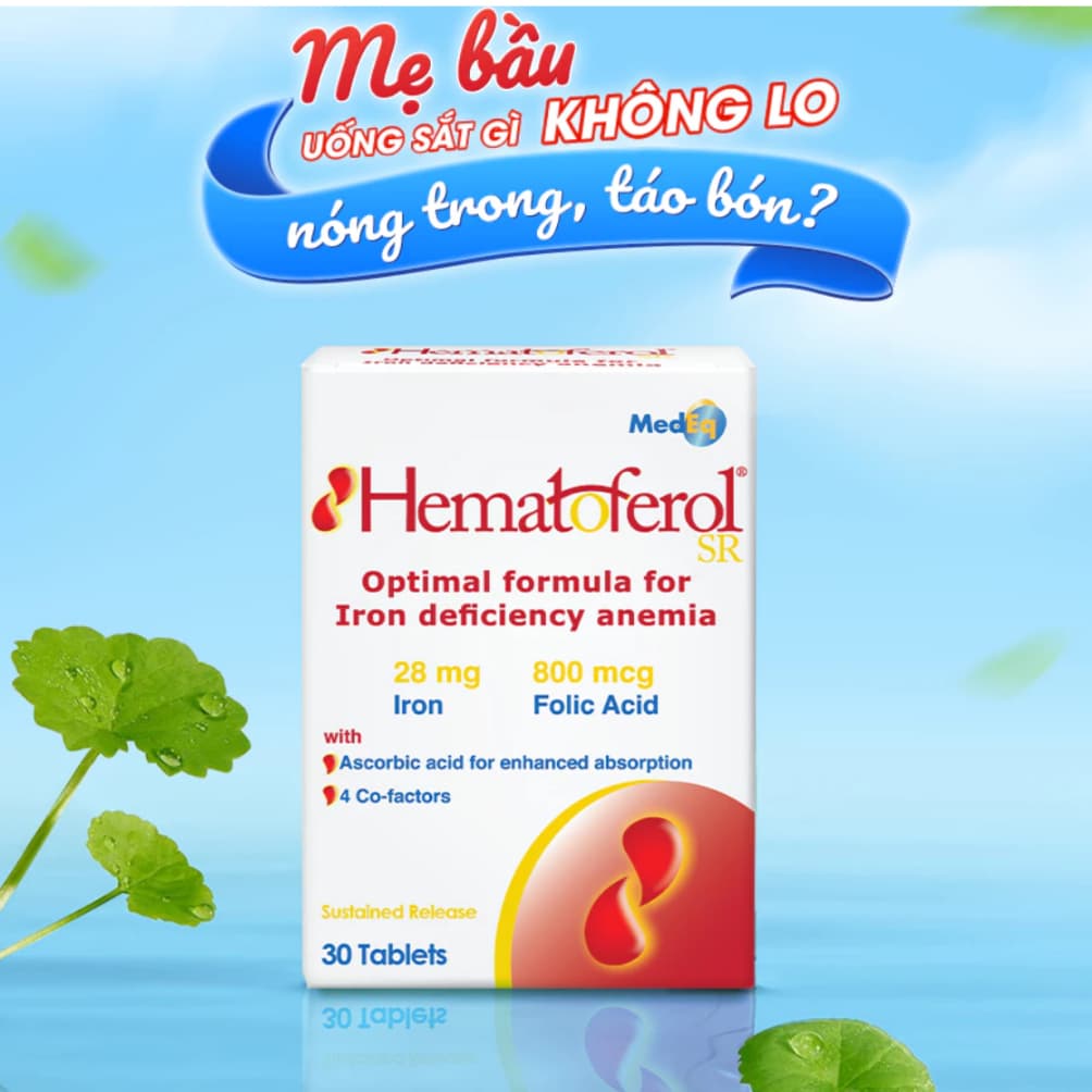 Hematoferol hộp 30 viên.Viên uống bổ sung sắt ,cho bà bầu và người thiếu máu - Nhập khấu chính hãng Anh < bunbunshop 20