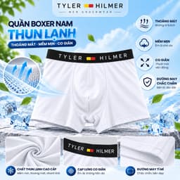 Hộp 4 quần lót nam boxer Tyler Hilmer thun lạnh co giãn 4 chiều, set 4 sịp đùi nam thoáng mát 9