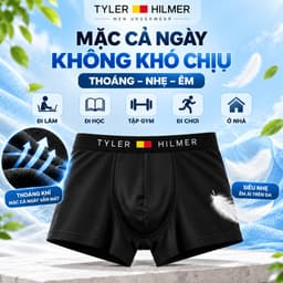 Hộp 4 quần lót nam boxer Tyler Hilmer thun lạnh co giãn 4 chiều, set 4 sịp đùi nam thoáng mát 7