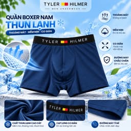 Hộp 4 quần lót nam boxer Tyler Hilmer thun lạnh co giãn 4 chiều, set 4 sịp đùi nam thoáng mát 8