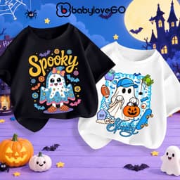 Áo thun Happy Halloween cho bé trai bé gái BabyloveGO trang phục hóa trang mùa lễ hội cho bé 1-12 tuổi 1