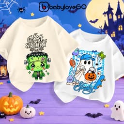 Áo thun Happy Halloween cho bé trai bé gái BabyloveGO trang phục hóa trang mùa lễ hội cho bé 1-12 tuổi 6