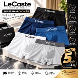 Hộp 4 quần lót nam LeCaste 2  thun lạnh co giãn 4 chiều, quần sịp đùi boxer nam mềm mịn thoáng mát size XL-3XL 1