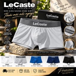 Hộp 4 quần lót nam LeCaste 2  thun lạnh co giãn 4 chiều, quần sịp đùi boxer nam mềm mịn thoáng mát size XL-3XL 2