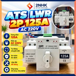 Bộ chuyển nguồn ATS LWR 2P 125A AC 220v chuyển đổi hai nguồn điện tự động không gây mất điện 1