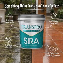 Sơn Chống Thấm Sàn Gạch Men, Nhà Vệ Sinh, Ban Công, Sân Thượng nền lộ thiên- SIRA P102 2