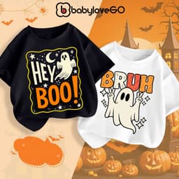 Áo thun Happy Halloween cho bé BabyloveGO trang phục hóa trang lễ hội cho bé trai bé gái 1-12 tuổi 1