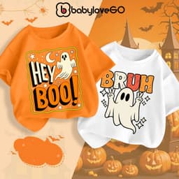 Áo thun Happy Halloween cho bé BabyloveGO trang phục hóa trang lễ hội cho bé trai bé gái 1-12 tuổi 7