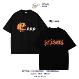(9KG-100KG) Áo thun tay ngắn Halloween màu đen form thường, Đồ Halloween cotton 4 chiều premium ISEE VN 3