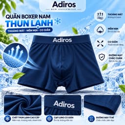 Set 4 quần lót nam boxer Adiros thun lạnh co giãn 4 chiều, sịp đùi nam mềm mịn thoáng mát, cạp chun thời trang 3