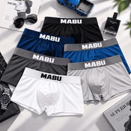 Set 4 quần lót nam boxer MABU thun lạnh co giãn 4 chiều, sịp đùi nam mềm mịn thoáng mát, cạp chun đàn hồi size XL-3XL 3