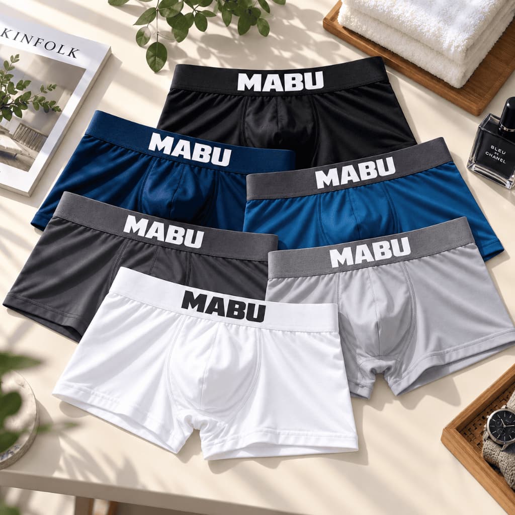 Set 4 quần lót nam boxer MABU thun lạnh co giãn 4 chiều, sịp đùi nam mềm mịn thoáng mát, cạp chun đàn hồi size XL-3XL