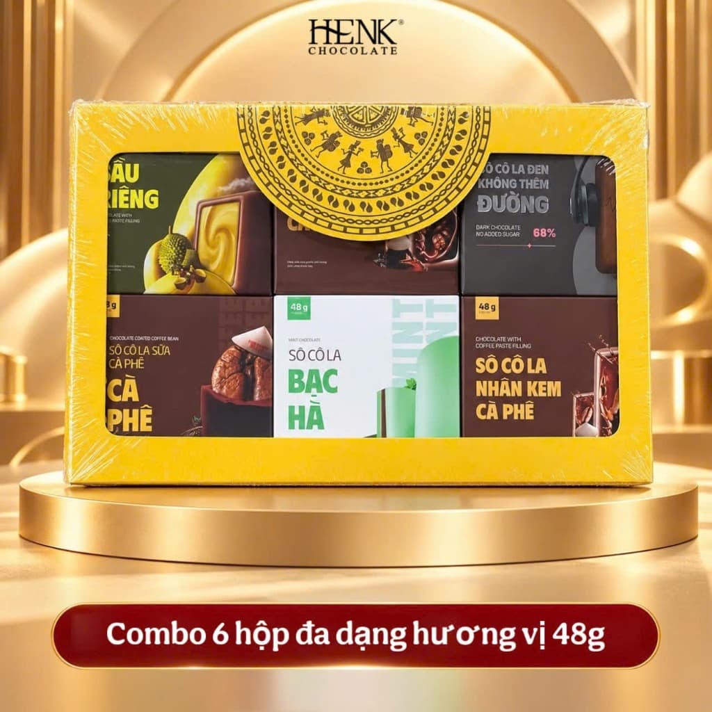 Set Quà Tặng Socola - Combo Socola Đa Dạng Hương Vị 6 Hộp x 48g |  Socola Cao Cấp Mekong Zone