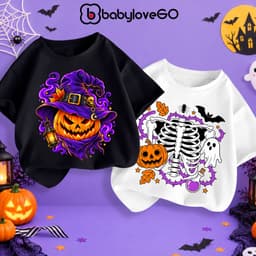 Áo thun Halloween bé gái BabyloveGO BST trang phục hóa trang cho bé 1-12 tuổi 4