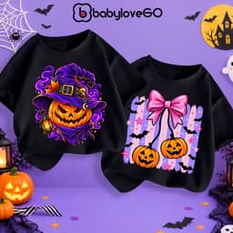 Áo thun Halloween bé gái BabyloveGO BST trang phục hóa trang cho bé 1-12 tuổi 6