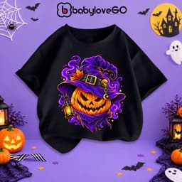 Áo thun Halloween bé gái BabyloveGO BST trang phục hóa trang cho bé 1-12 tuổi 7