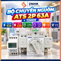 Cầu Dao Đảo Chiều Tự Động Bộ Chuyển Nguồn ATS 2P 63A - bộ chuyển đổi 2 nguồn điện tự động 1