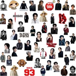 (Kém quá tặng) Set 55 hình dán trang trí SUGA cute 2026 (giao ngẫu nhiên) 5