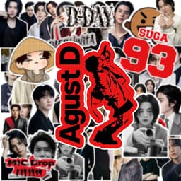 (Kém quá tặng) Set 55 hình dán trang trí SUGA cute 2026 (giao ngẫu nhiên) 3
