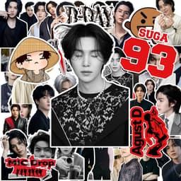 (Kém quá tặng) Set 55 hình dán trang trí SUGA cute 2026 (giao ngẫu nhiên) 1