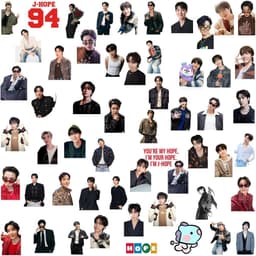(Kém quá tặng) Set 55 hình dán trang trí J-HOPE cute 2026 (giao ngẫu nhiên) 5