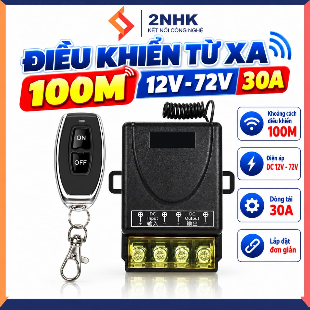 Công tắc điều khiển từ xa 100m 12V - 72v 30A